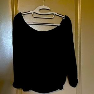 Black off the shoulder ribbed top